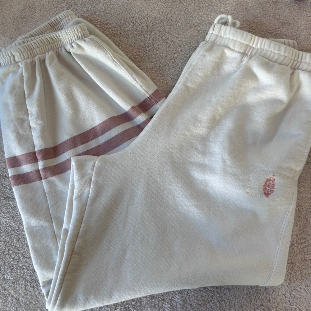 FP Movement All Star Joggers Size Medium Cream Oversized Sweatpants EUC